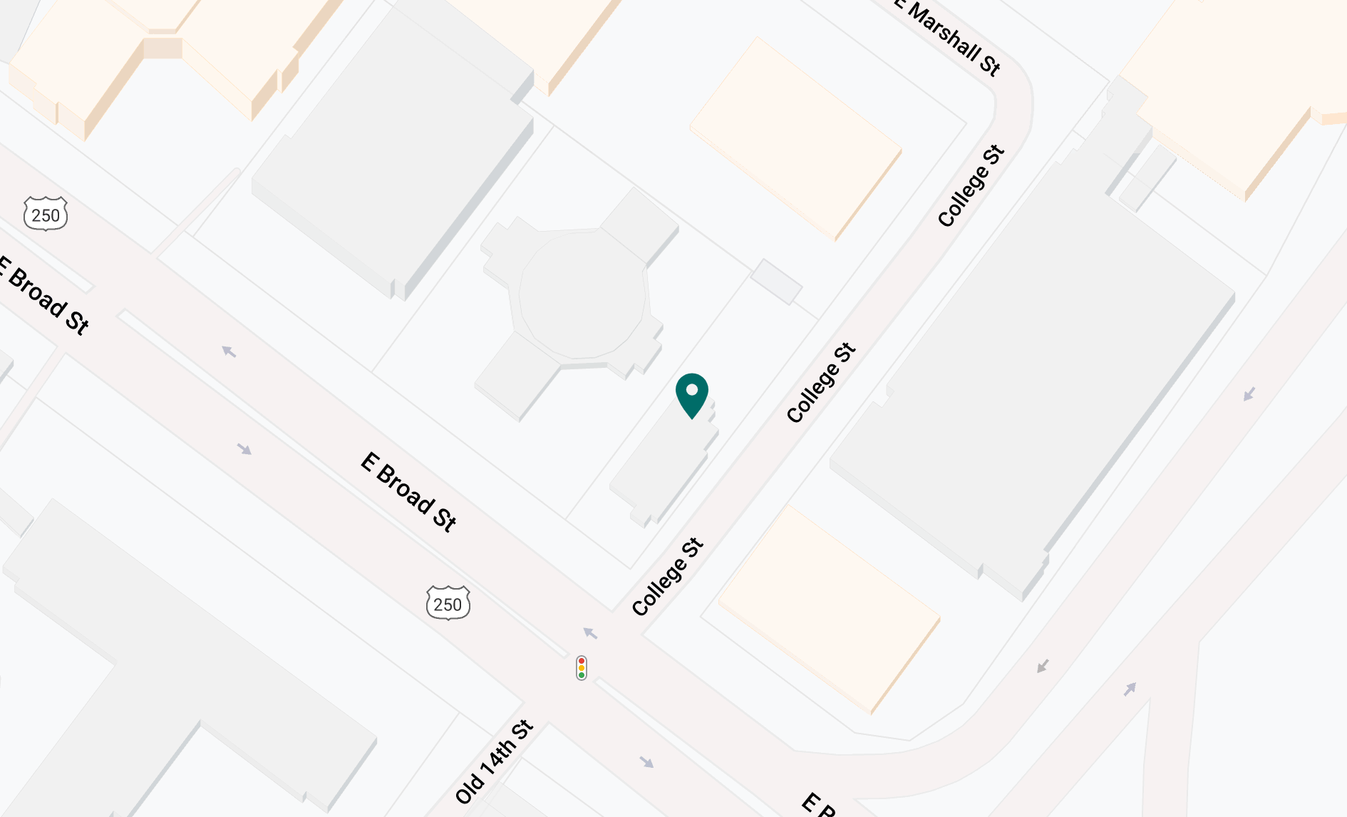 Map view of 1228 East Broad Street, Richmond, VA